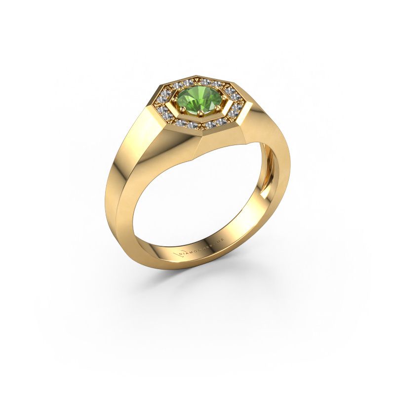 Herrenring Jaap 585 Gold Turmalin grün 5 mm