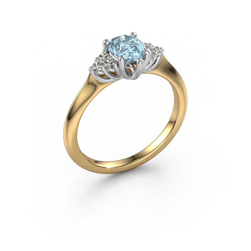 Engagement ring Felipa PER 585 gold blue lab grown diamond 7x5 mm