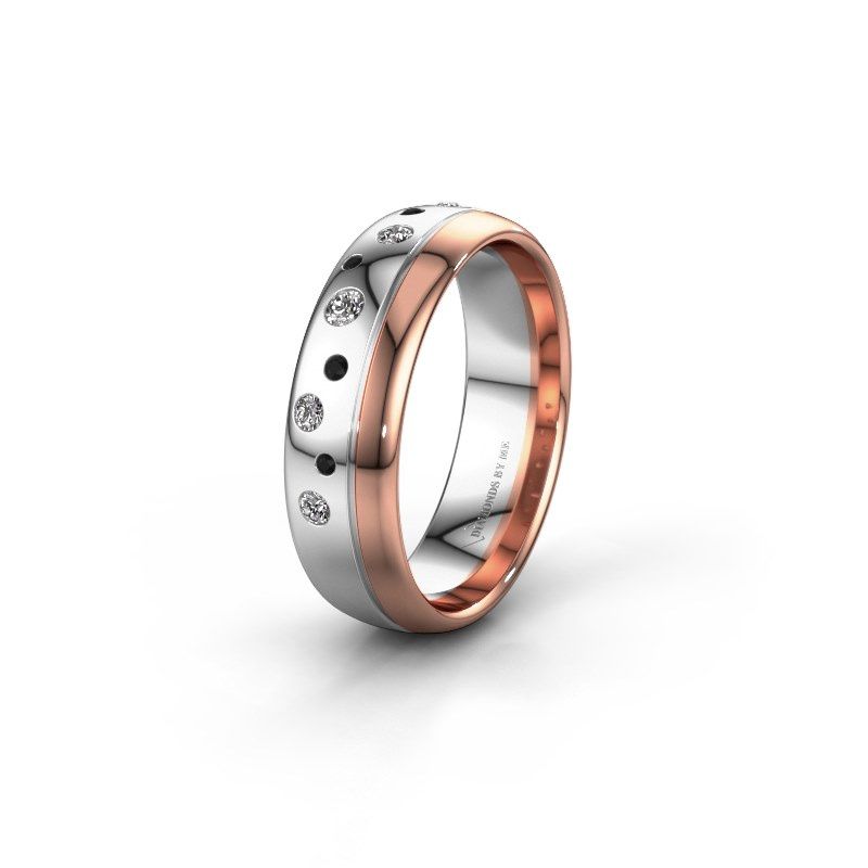 Image of Wedding ring WH0317L36AP<br/>585 white gold ±6x1.7 mm<br/>Black diamond