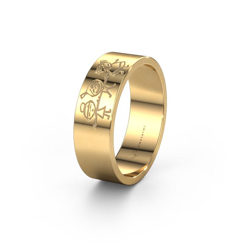 Wedding ring FAIRY 585 gold ±7x1.7 mm