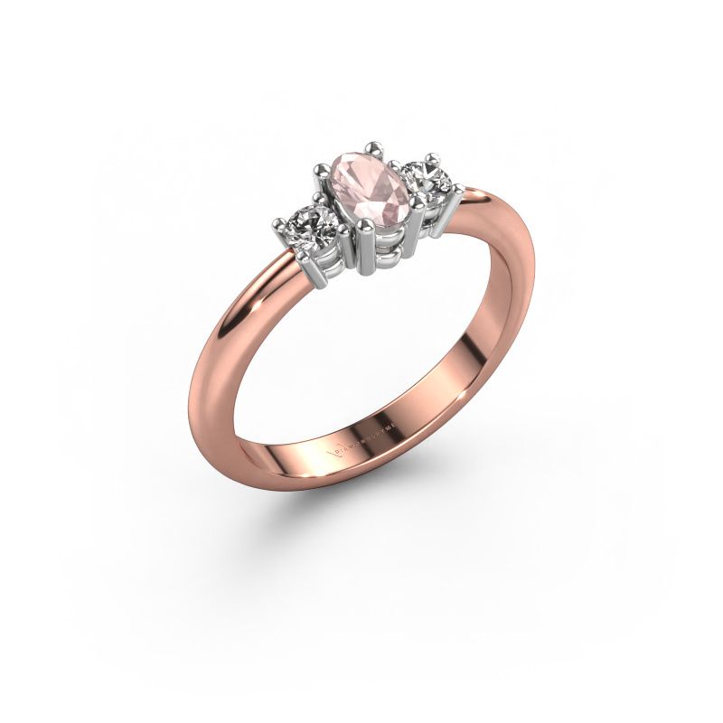 Engagement ring Karie 585 rose gold morganite champagne 5x3 mm