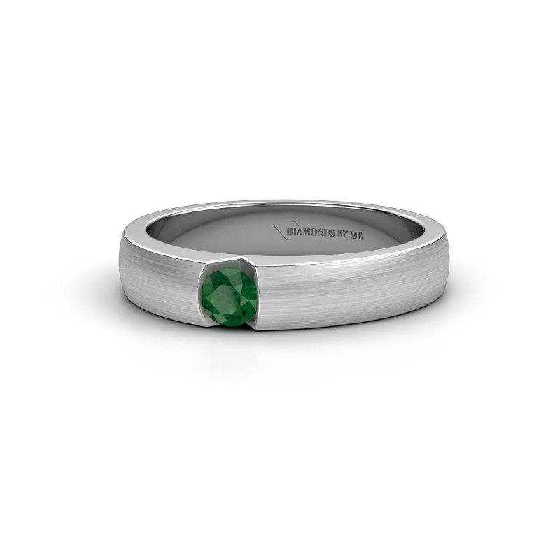 Image de Bague de fiançailles Theresia<br/>950 platine<br/>Emeraude 3.4 mm