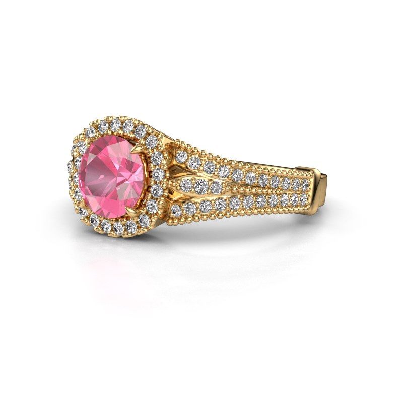 Image of Engagement ring Darla 585 gold pink sapphire 6.5 mm