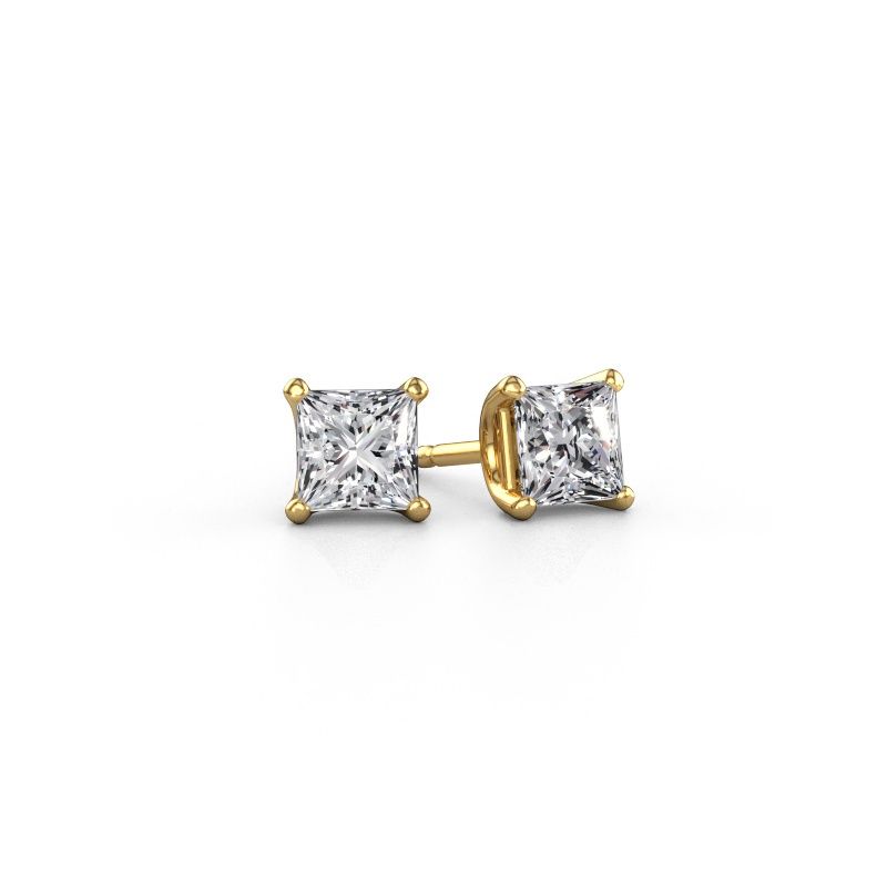 Stud earrings Sam SQR 585 gold lab grown diamond 0.40 crt
