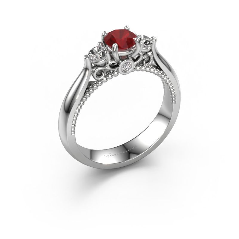 Verlobungsring Tiffani 950 Platin Rubin 5 mm