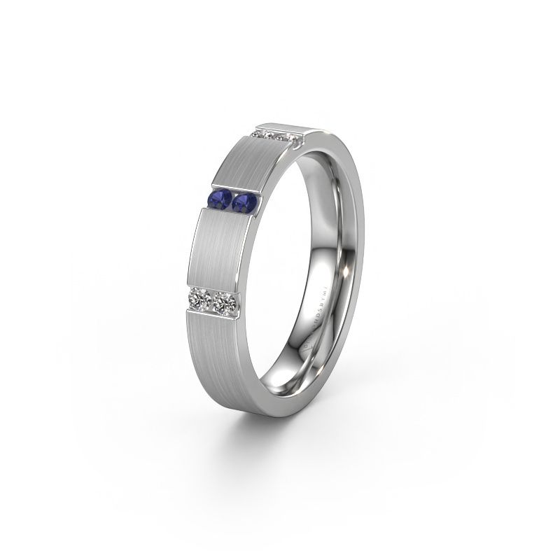 Wedding ring WH2133L14BM 585 white gold sapphire ±4x2.2 mm