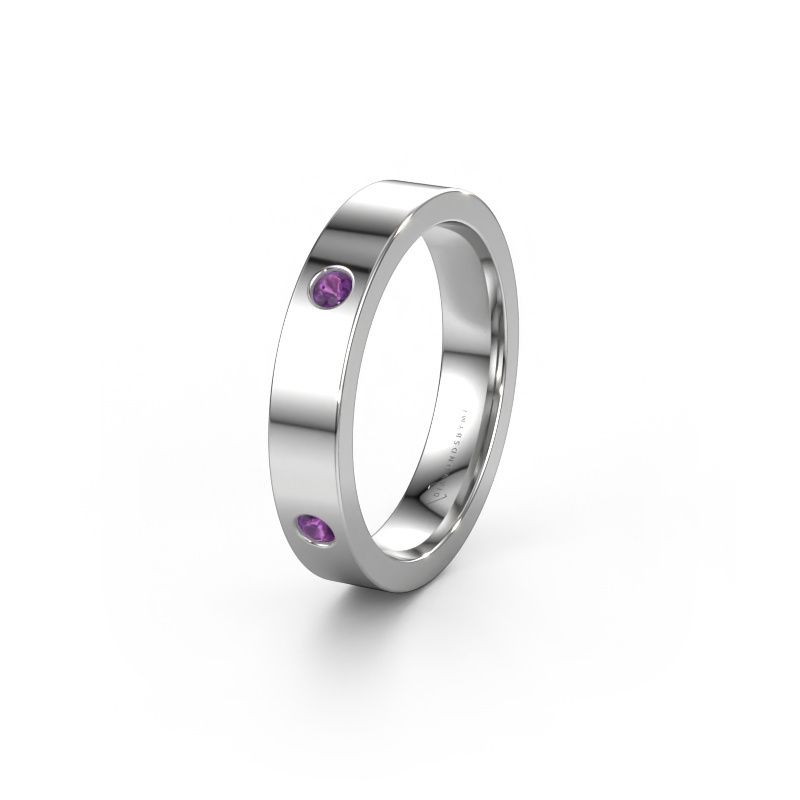 Wedding ring WH0104L14BP 585 white gold amethyst 2.2 mm ±4x2 mm