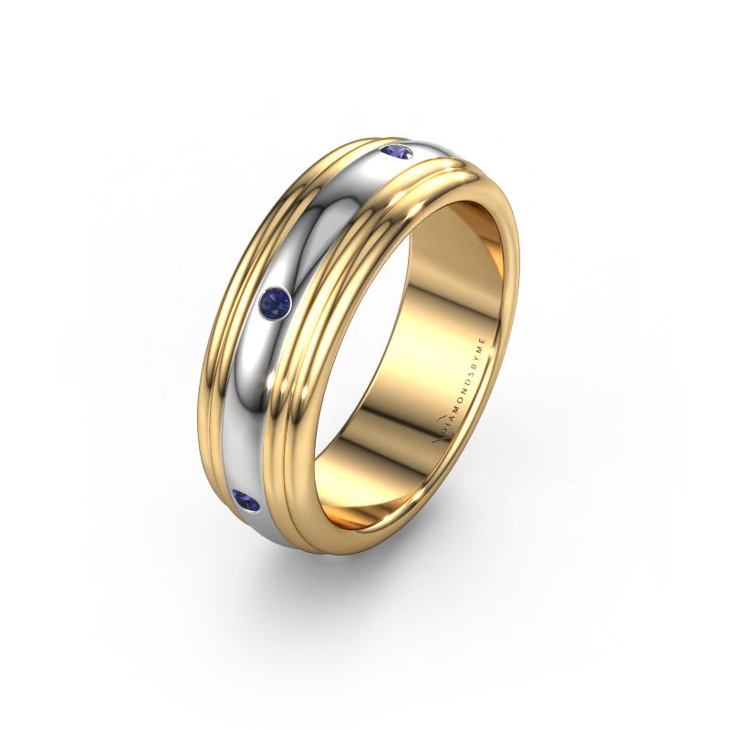Wedding ring WH2236L 585 gold sapphire ±6x2.2 mm
