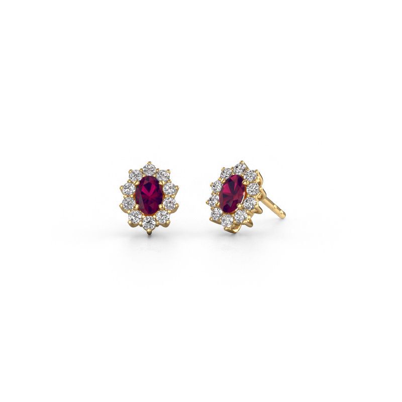 Ohrringe Leesa 585 Gold Rhodolit 6x4 mm
