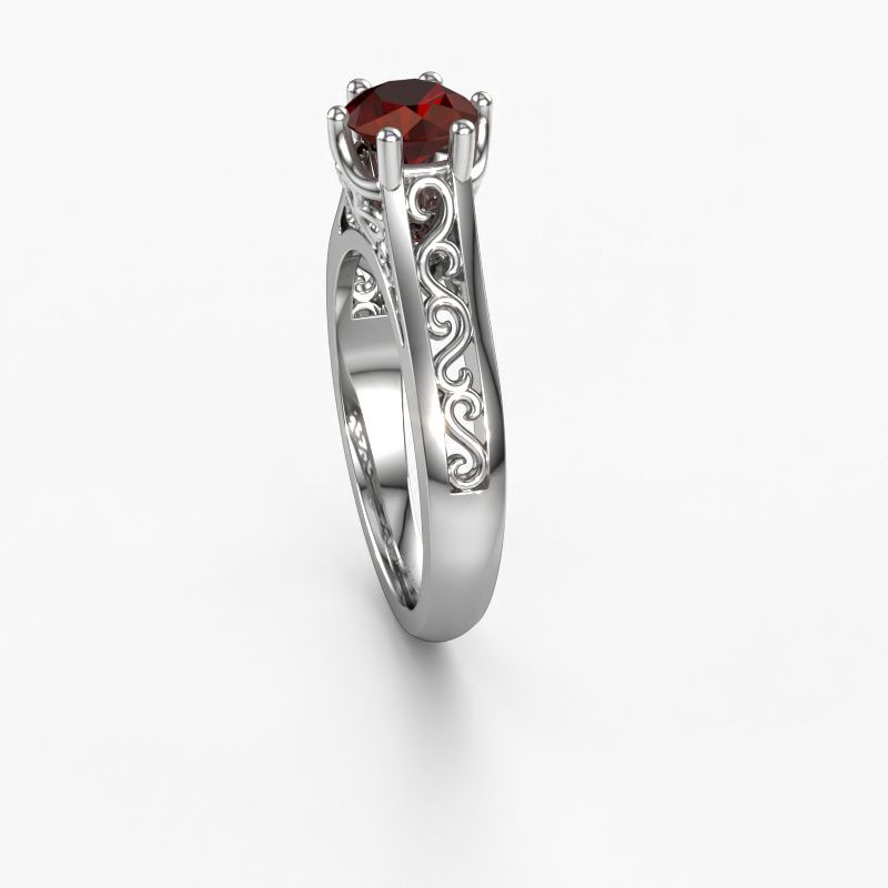 Image of Engagement ring Shan 950 platinum garnet 6 mm