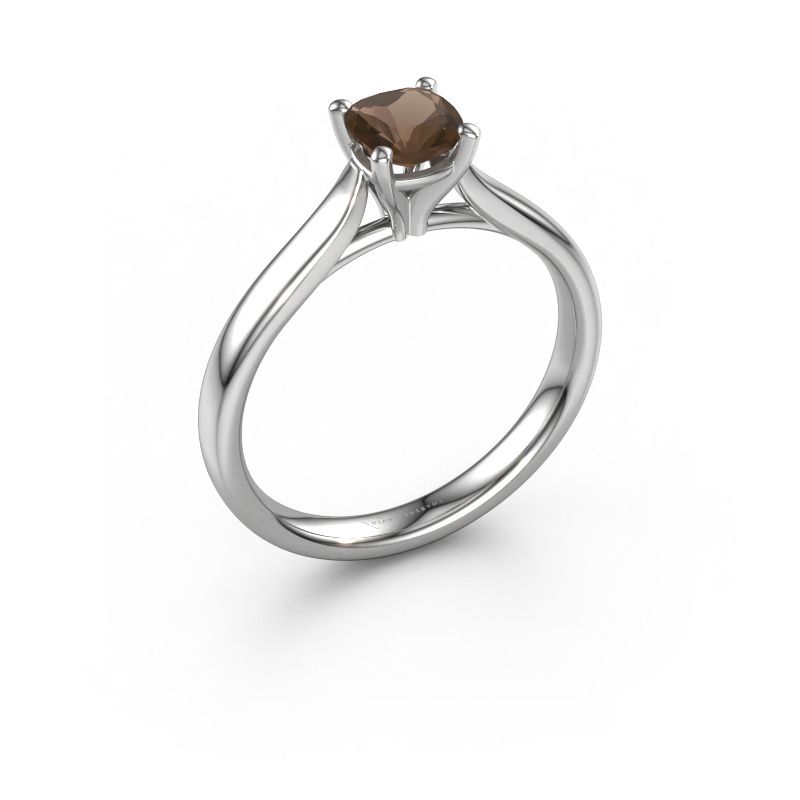 Engagement ring Mignon cus 1 950 platinum smokey quartz 5 mm