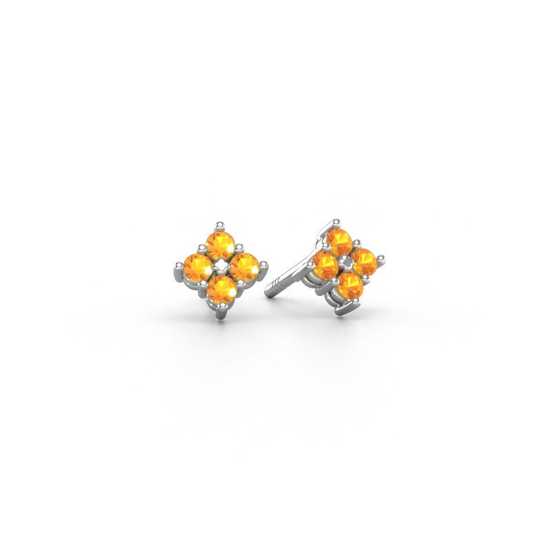 Clous d'oreilles Maryetta 950 platine citrine 2 mm