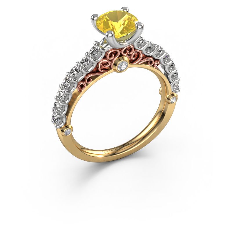 Engagement ring Shaunda 585 gold yellow sapphire 6 mm