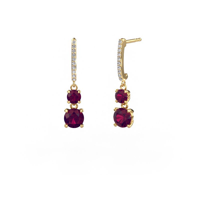 Pendants d'oreilles Tanja 2 585 or jaune rhodolite 4.2 mm
