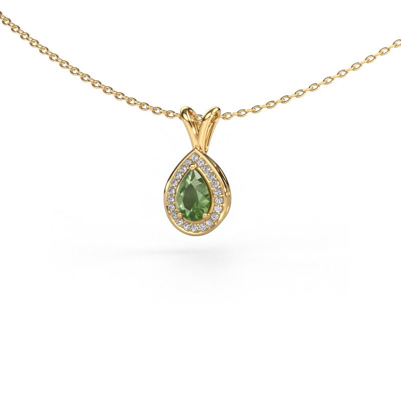Pendant Ginger 585 gold tourmaline green 7x5 mm