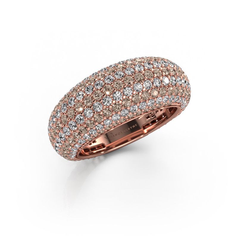 Bague Lyndia 585 or rose diamant brun 2.769 crt