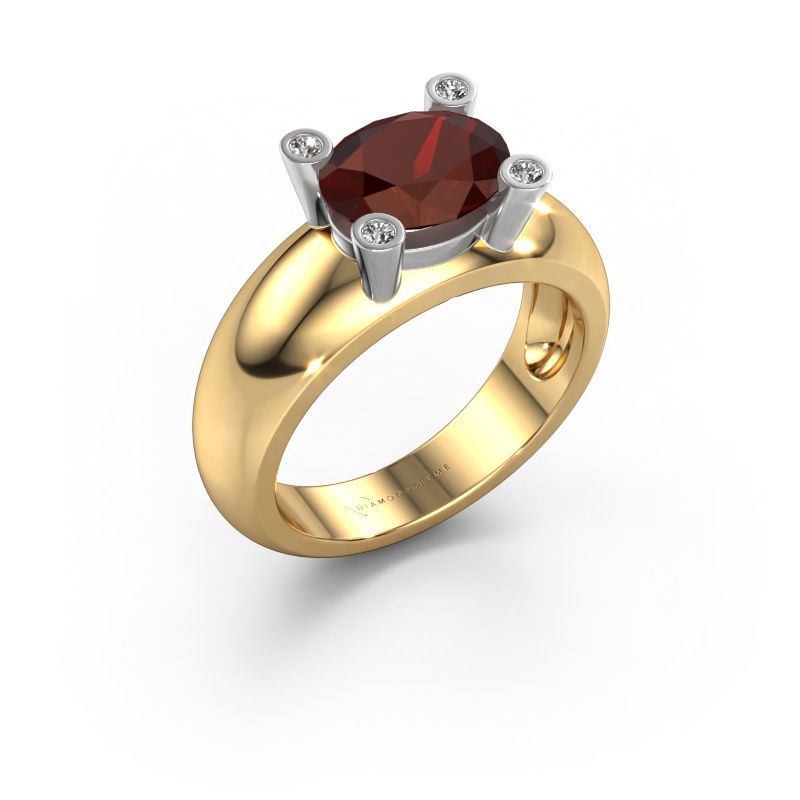Ring Tamara OVL 585 gold garnet 9x7 mm
