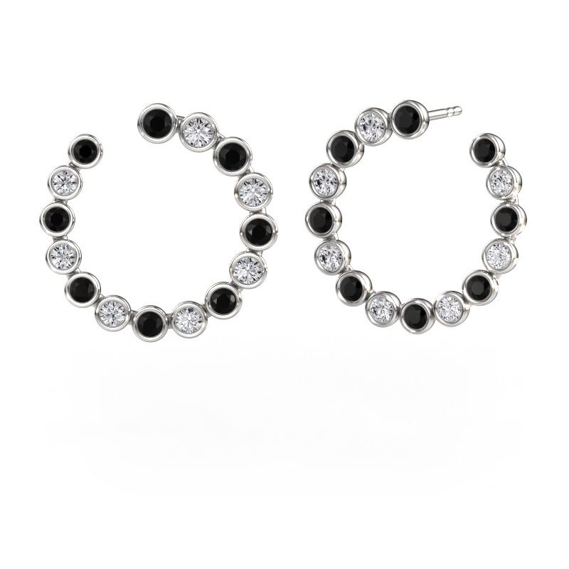 Hoop earrings Tosca 950 platinum black diamond 2.798 crt