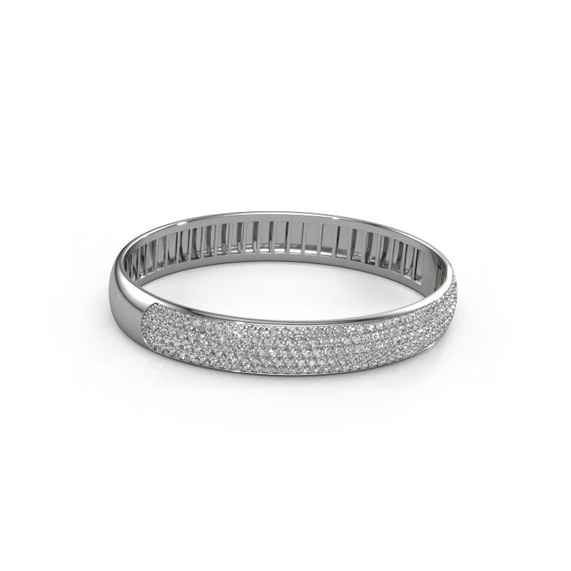 Bangle Emely 10mm 585 white gold lab grown diamond 4.355 crt