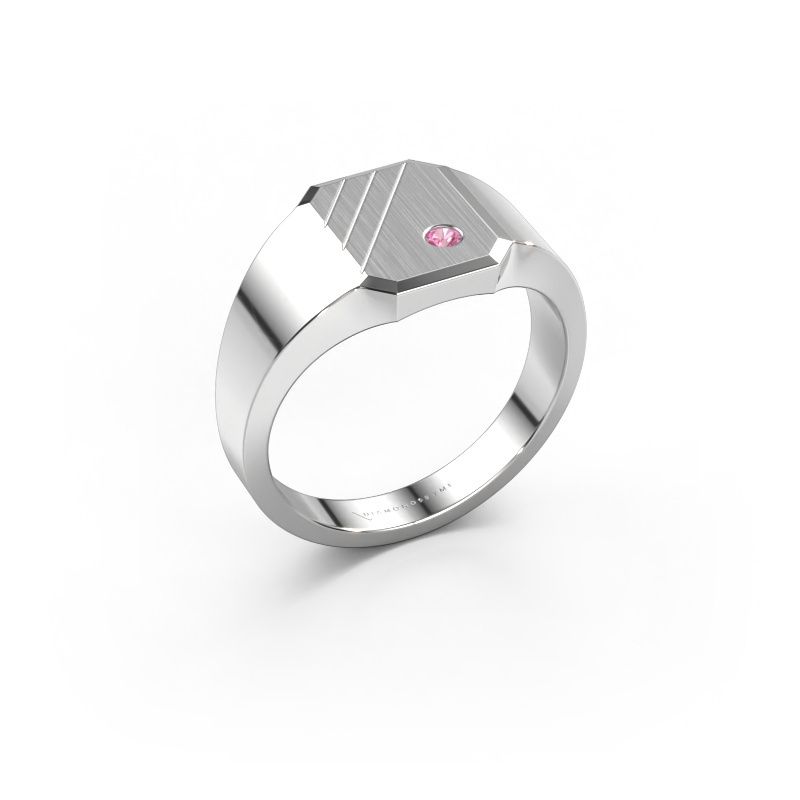 Signet ring Patrick 1 950 platinum pink sapphire 2 mm