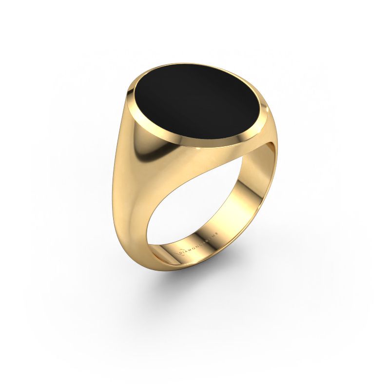 Chevalière Herman 6 585 or jaune onyx 16x13 mm