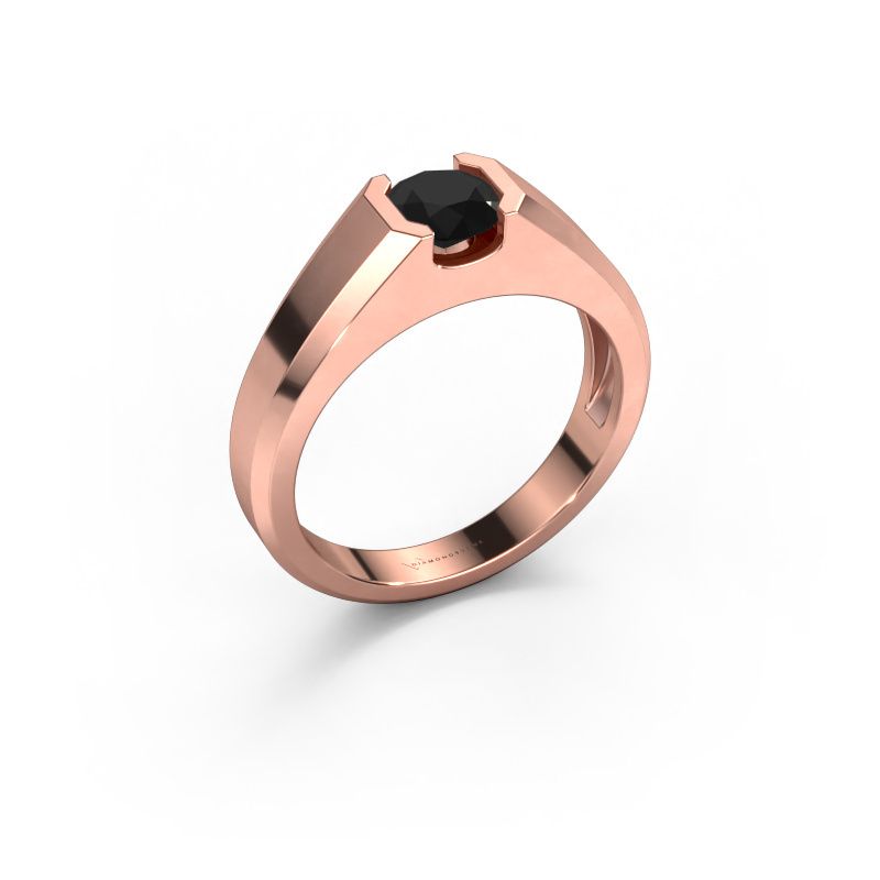 Men's ring Indigo 585 rose gold black diamond 0.96 crt