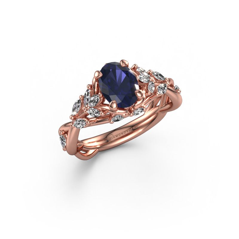 Verlobungsring Samantha OVL 585 Roségold Saphir 7,5x5,5 mm