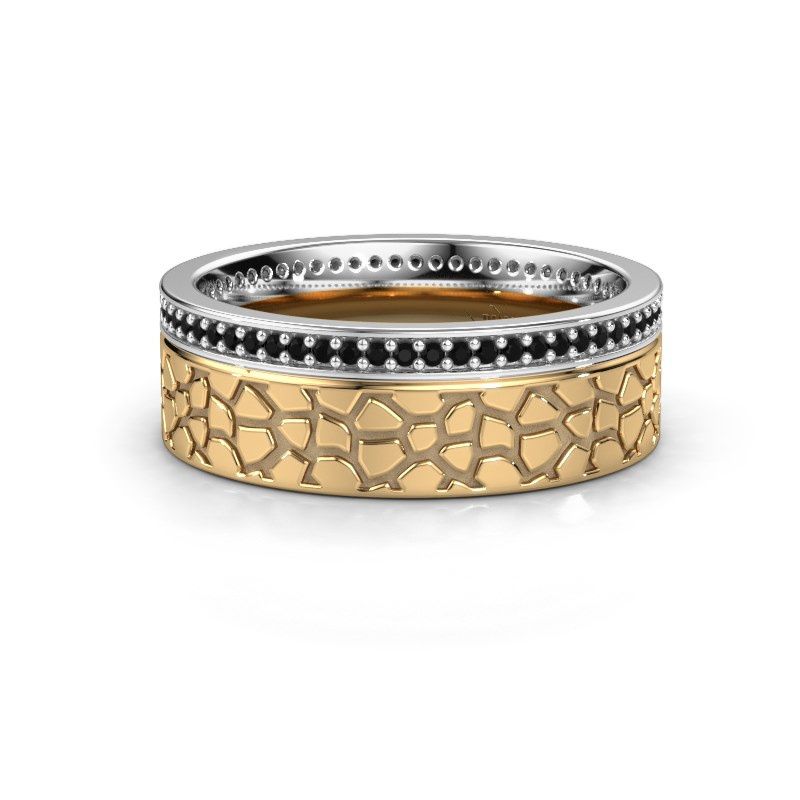 Image of Wedding ring WH2070L17C<br/>585 white gold ±7x2.2 mm<br/>Black diamond