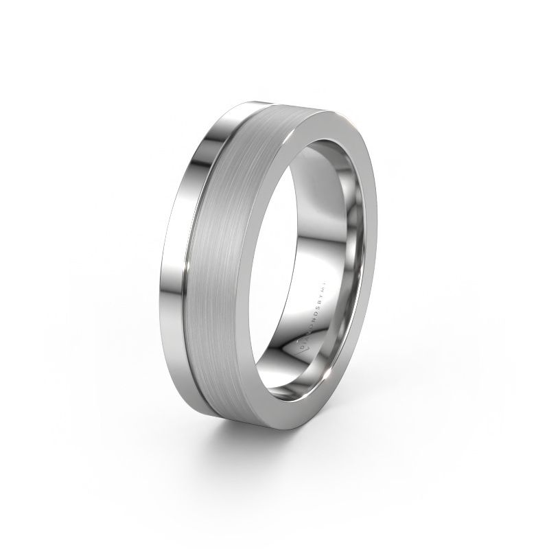 Wedding ring WH0313M16B 585 white gold ±6x2.6 mm