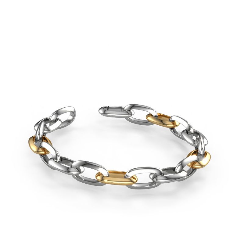 Candy armband Oval link 1 12.0 585 witgoud
