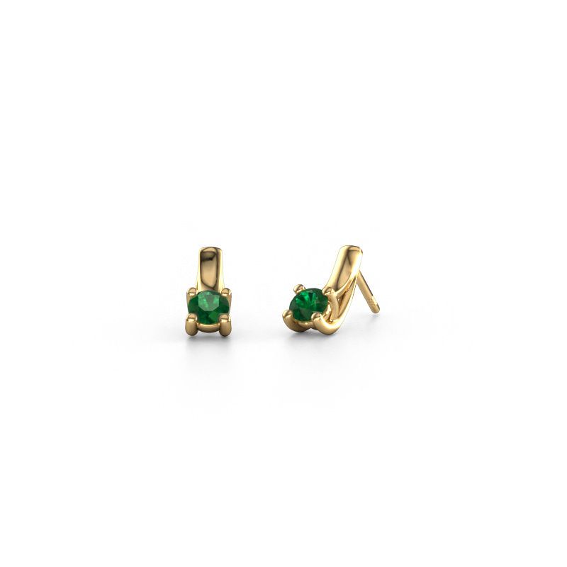 Oorbellen Mia 1 585 goud smaragd 4.2 mm