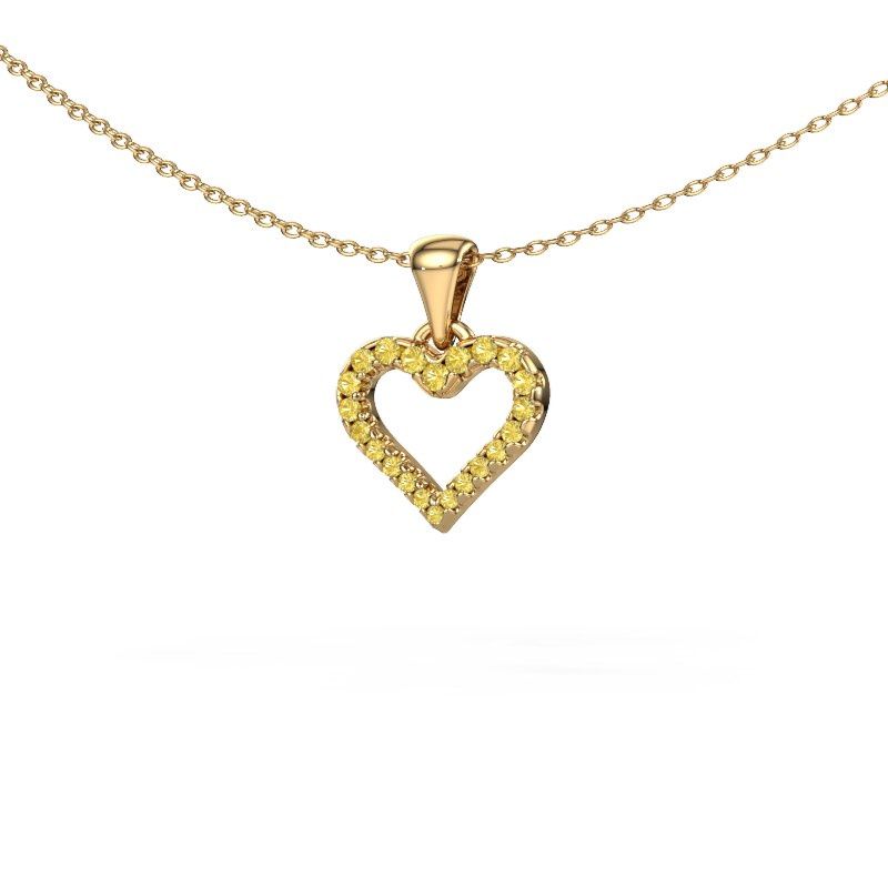 Anheng Heart 7 585 gull gul safir 1 mm