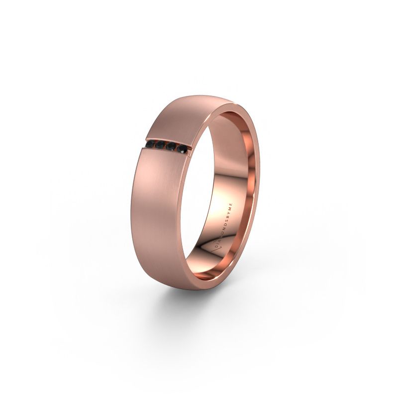 Wedding ring WH0154L25XM 585 rose gold black diamond ±0.20x0.05 in