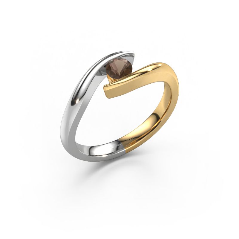 Engagement ring Alaina 585 gold smokey quartz 4 mm