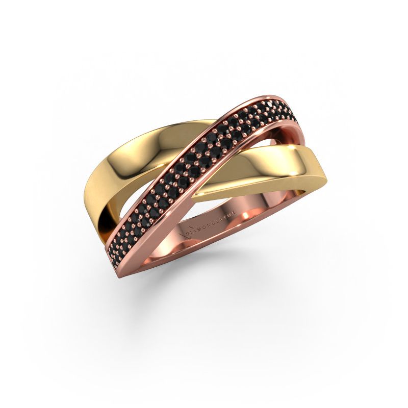 Bague Denisse 585 or rose diamant noir 0.401 crt