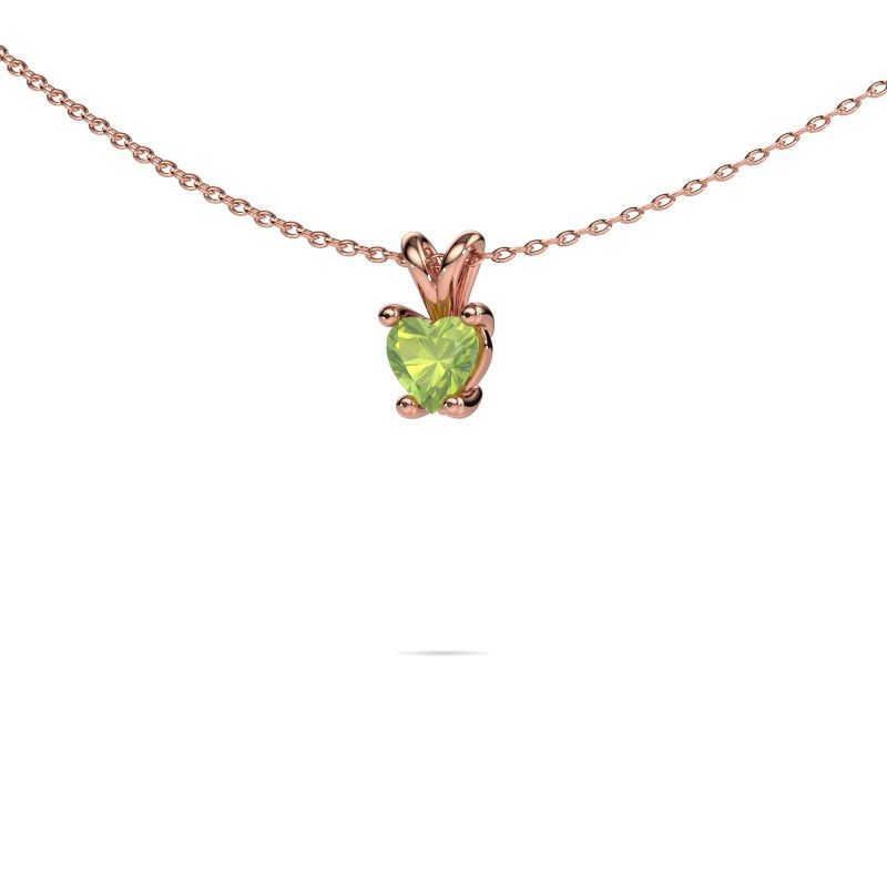 Pendant Sam Heart 585 rose gold peridot 5 mm