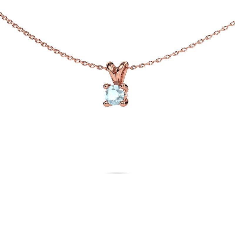 Pendant Sam RND 585 rose gold aquamarine 5 mm