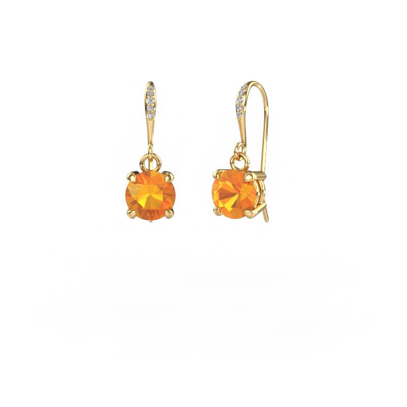 Drop earrings Laurie RND 2 585 gold citrin 5.7 mm