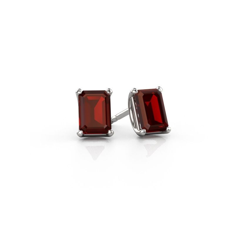 Clous d'oreilles Sam EME 585 or blanc grenat 7x5 mm