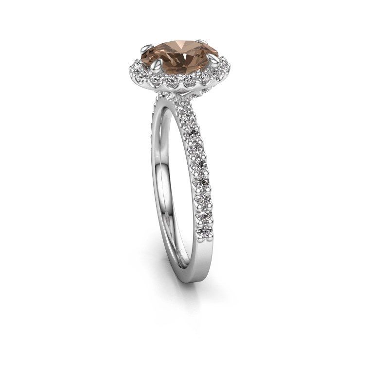 Afbeelding van Verlovingsring miranda ovl<br/>585 witgoud<br/>bruine diamant 1.642 crt