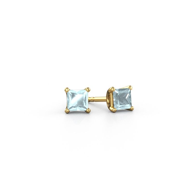 Ohrsteckers Sam SQR 585 Gold Aquamarin 4 mm