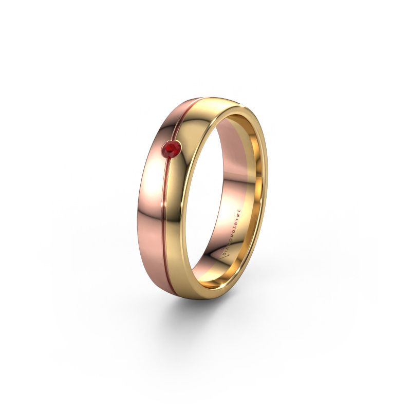 Trouwring WH0901L25AP 585 goud robijn ±5x1.7 mm