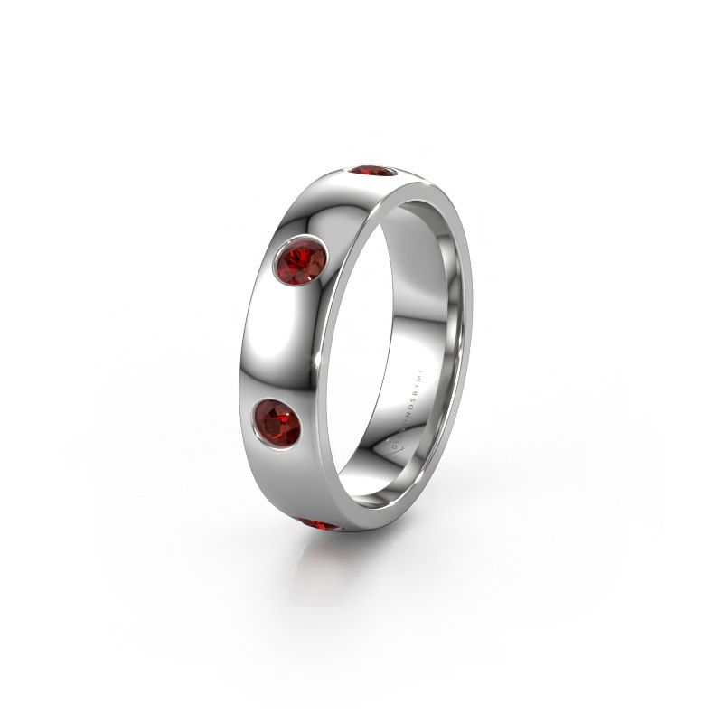 Wedding ring WH0105L25BP 950 platinum garnet 3 mm ±5x2 mm