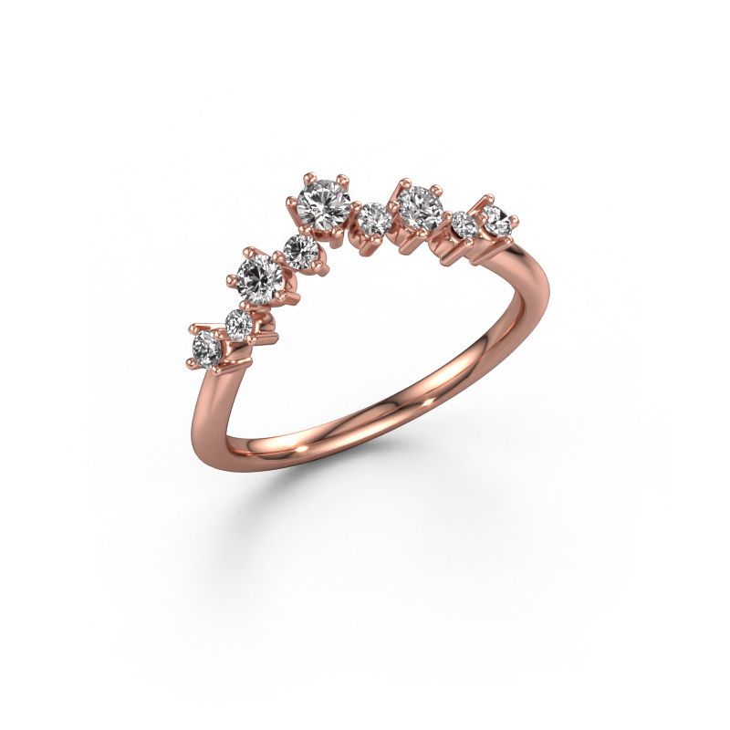 Bague superposable Carly B 585 or rose diamant synthétique 0.346 crt