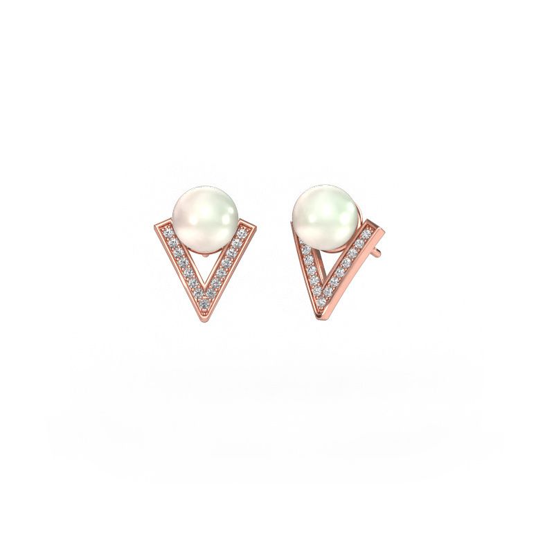 Earrings Faith 585 rose gold white pearl 7 mm