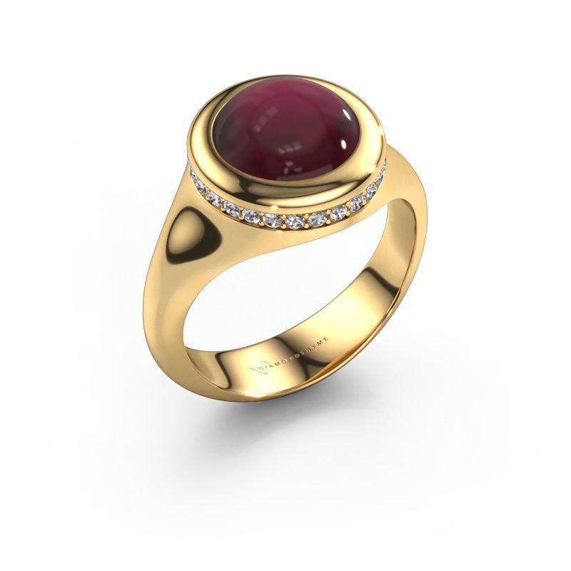 Anello Lesli RND 585 oro granato 10 mm