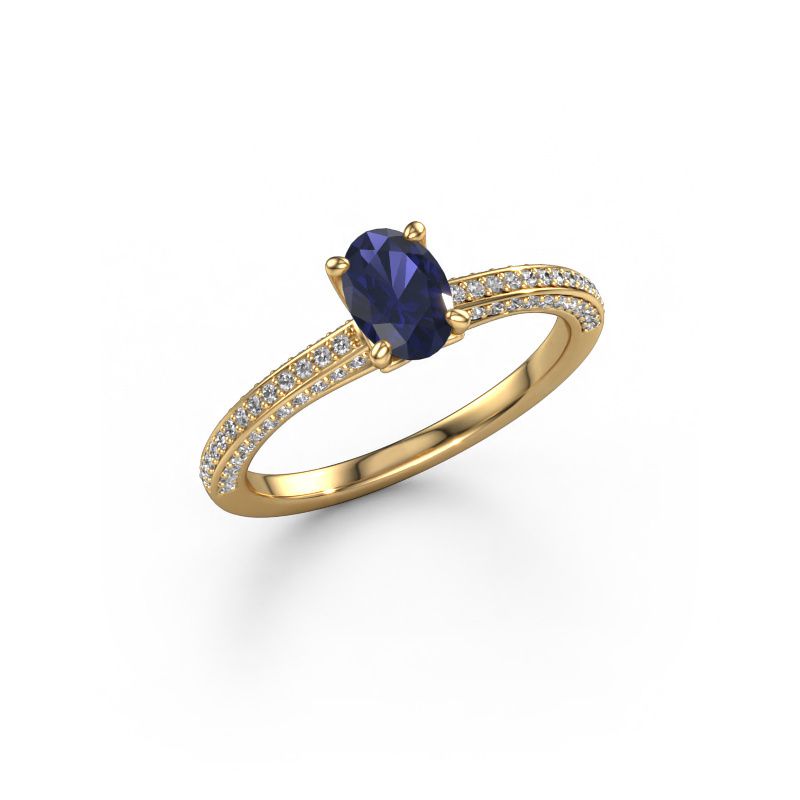 Verlobungsring Elenore ovl 585 Gold Saphir 6.5x4.5 mm