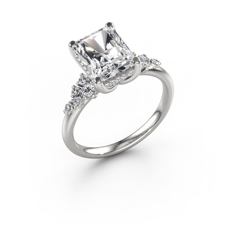Bague de fiançailles Emma RAD 585 or blanc diamant 2.783 crt