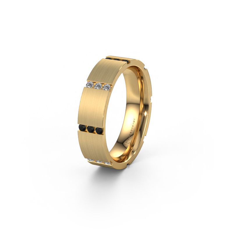 Wedding ring WH0135L15BM 585 gold black diamond ±5x2 mm
