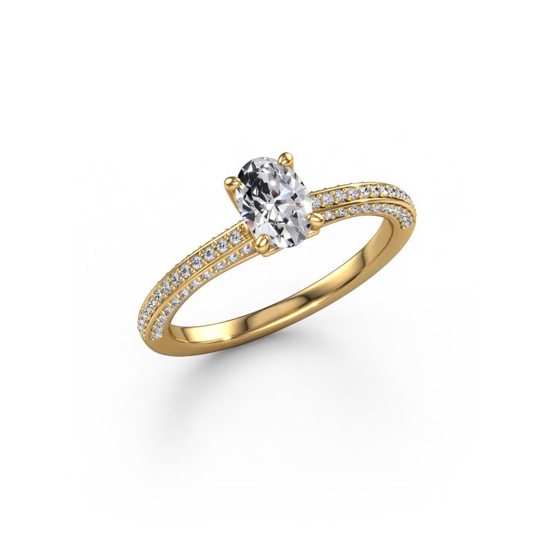 Bague de fiançailles Elenore ovl 585 or jaune diamant 0.60 crt